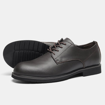 Genuine Leather Men Derby Shoes Ultralight Comfortable Fashion Men Casual Shoes Black Men Leather Shoe